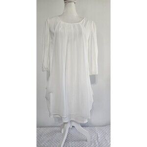 Womens Career Blouse XXL White 3/4 Sleeve Pullover Clocolor NWT USA Silk Feel